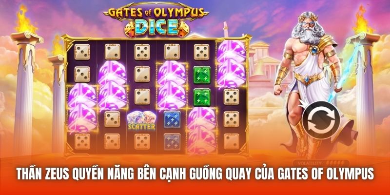 Thần Zeus quyền năng bên cạnh guồng quay của Gates of Olympus